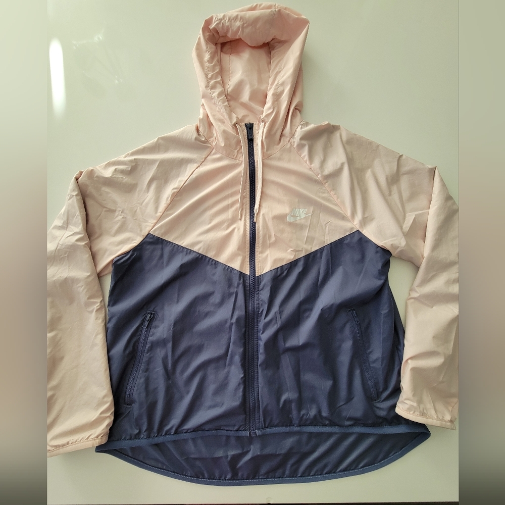 Nike Pink and Blue Windbreaker Jacket